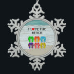 Ornement Flocon De Neige Flip Flops Beach Love, design coloré,<br><div class="desc">Flip Flops Beach Love,  design fantaisiste</div>