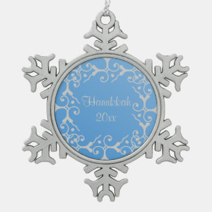 Ornement Flocon De Neige Flocon de neige bleu de Hanoukka d'élégance