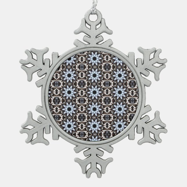Ornement Flocon De Neige Flocon de neige modelé bleu-clair (Devant)