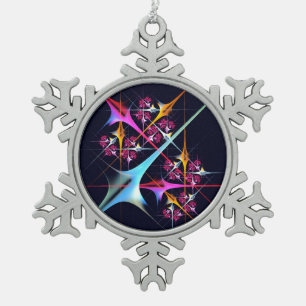 Ornement Flocon De Neige Floral rose moderne Art Abstrait Couleur Motif #01