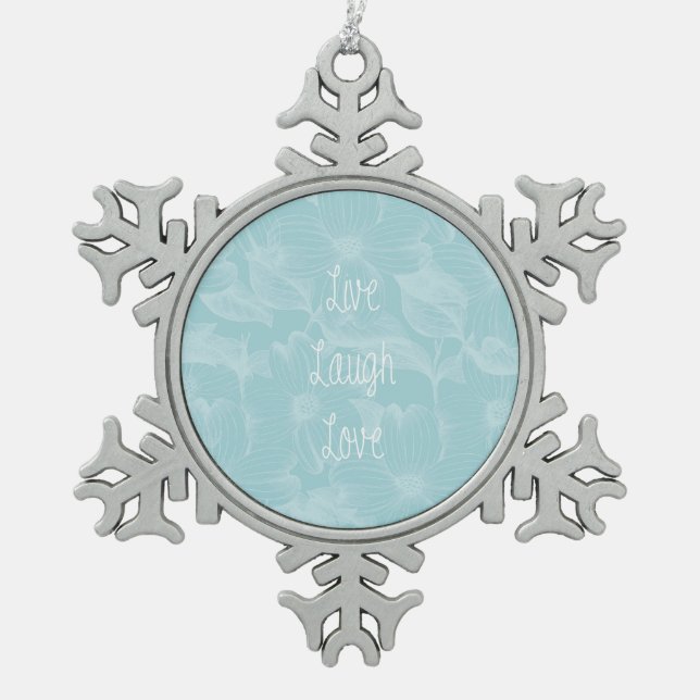 Ornement Flocon De Neige Flore de Dogwood Bleu (Devant)