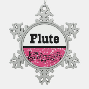 Ornement Flocon De Neige Flute Music Band Cadeau