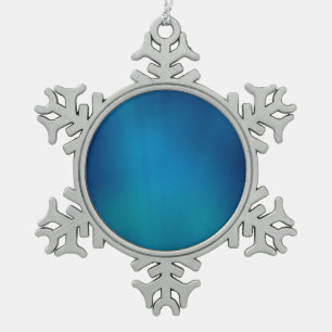 Ornement Flocon De Neige Flux sous-marin bleu profond