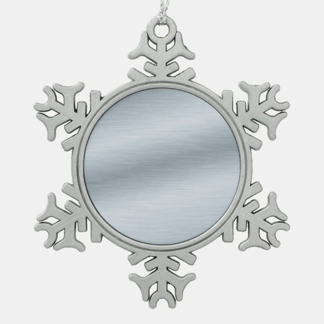 Ornement Flocon De Neige Fond d'art au look argent brossé (Devant)