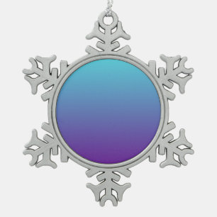 Ornement Flocon De Neige Fond dégradé simple bleu turquoise violet