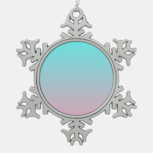 Ornement Flocon De Neige Fond dégradé simple du sarcelle au rose