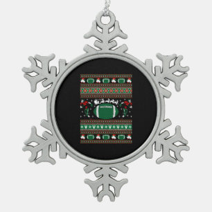 Ornement Flocon De Neige Foot américain Ugly Christmas Sweater