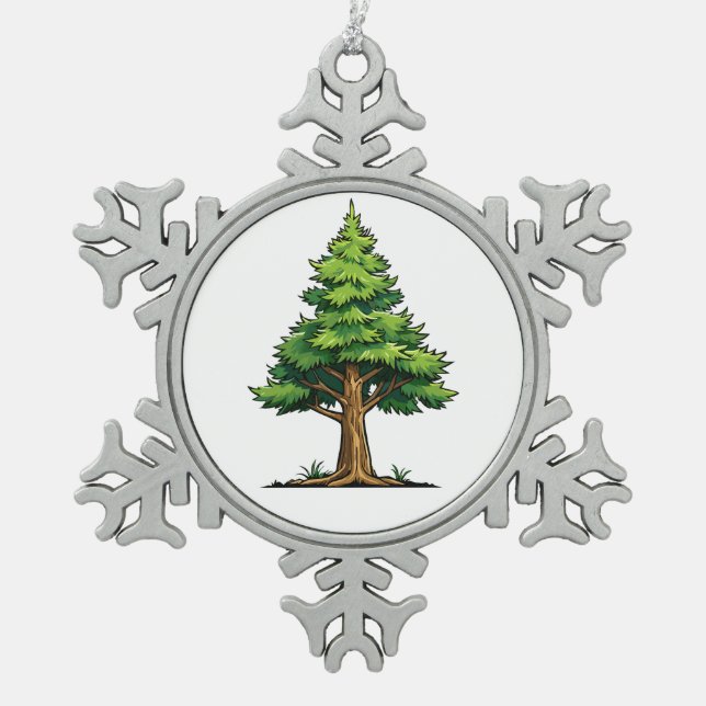 Ornement Flocon De Neige Forêt de feuillus persistants (Devant)