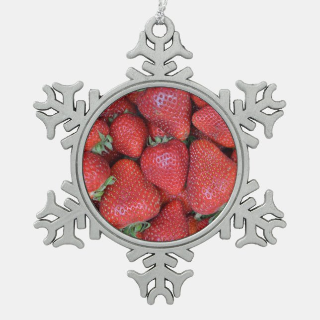 Ornement Flocon De Neige Fraises rouges fraîches (Devant)