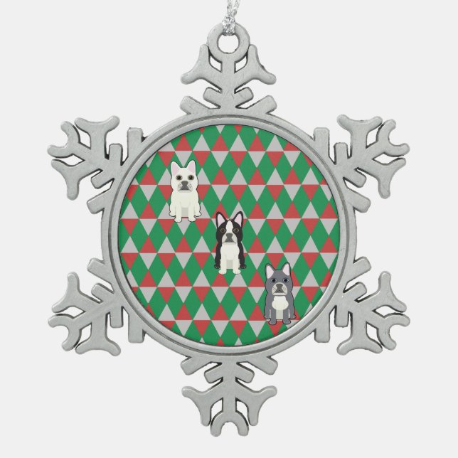 Ornement Flocon De Neige Frenchies Holiday Diamonds (Devant)