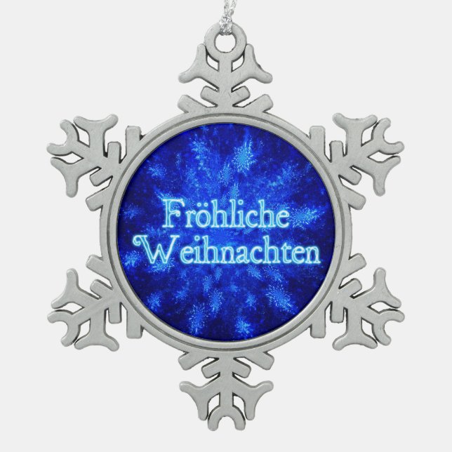 Ornement Flocon De Neige Frohliche Weihnachten - Snowburst (Devant)