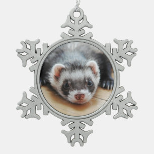 Ornement Flocon De Neige Furet mignon de sable