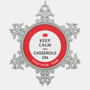 Ornement Flocon De Neige Gardez le calme et la cocotte en terre dessus