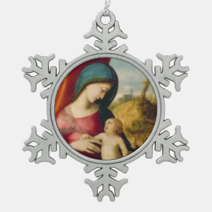 Ornement Flocon De Neige Gloire à Jésus et à Marie