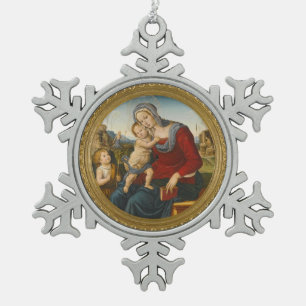 Ornement Flocon De Neige Gloire à Jésus et à Marie