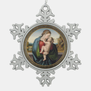 Ornement Flocon De Neige Gloire à Jésus et à Marie