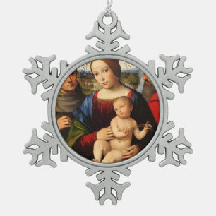 Ornement Flocon De Neige Gloire à Jésus et à Marie