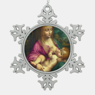 Ornement Flocon De Neige Gloire à Jésus et à Marie