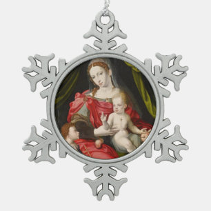 Ornement Flocon De Neige Gloire à Jésus et à Marie
