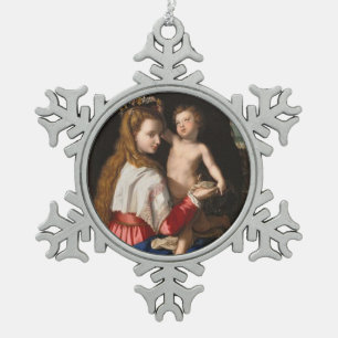 Ornement Flocon De Neige Gloire à Jésus et à Marie