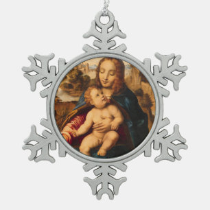 Ornement Flocon De Neige Gloire à Jésus et à Marie