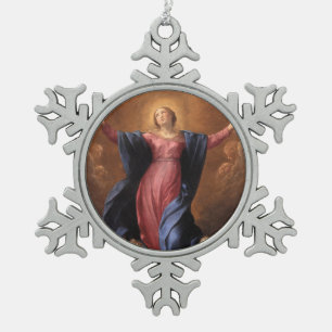Ornement Flocon De Neige Gloire à Jésus et à Marie