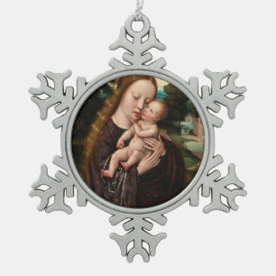 Ornement Flocon De Neige Gloire à Jésus et à Marie
