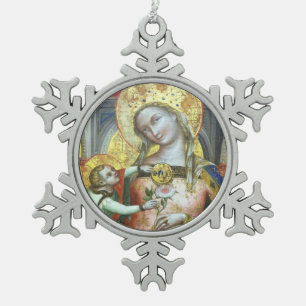 Ornement Flocon De Neige Gloire à Jésus et Marie