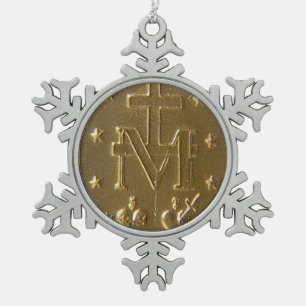 Ornement Flocon De Neige Gloire À La Médaille Miraculeuse