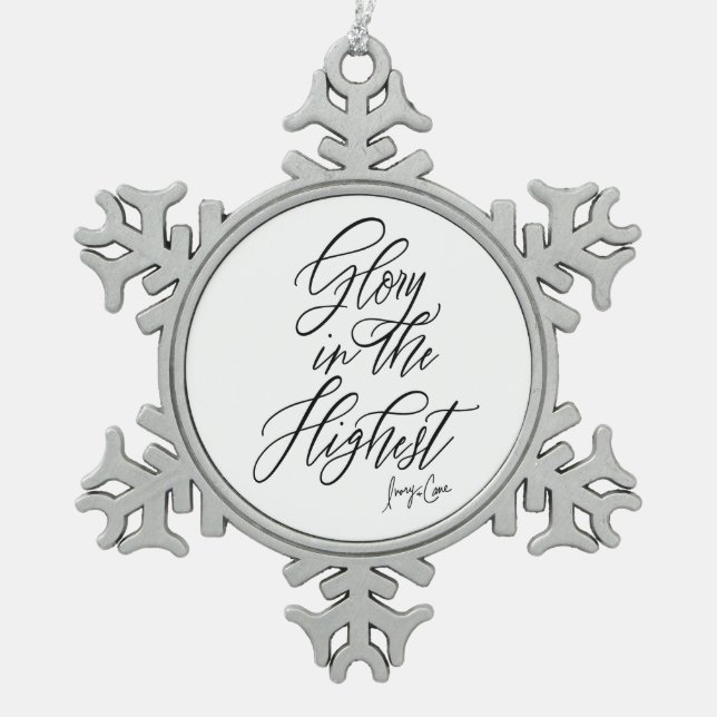 Ornement Flocon De Neige Gloire dans la plus haute religion Noir et Blanc (Devant)