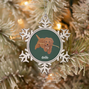Ornement Flocon De Neige Goldie Doodle