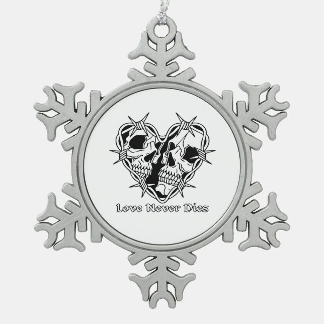 Ornement Flocon De Neige Gothique Romantique Pour Couples (Devant)