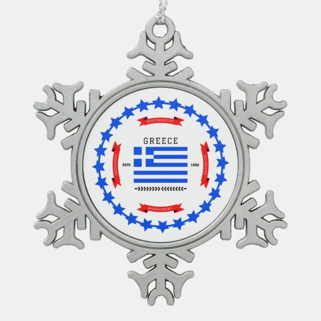 Ornement Flocon De Neige Grèce (Devant)