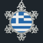 Ornement Flocon De Neige Grèce Drapeau du patriotisme grec<br><div class="desc">Drapeau de la Grèce produits pour les patriotes grecs.</div>