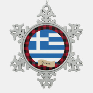 Ornement Flocon De Neige Grèce patriotique, Plaid de buffle rouge, Drapeau