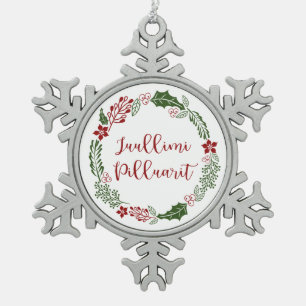 Ornement Flocon De Neige Groenland Merry Christmas Wreath Juullimi Pilluari