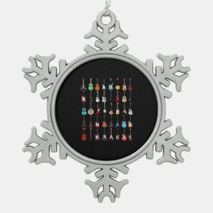Ornement Flocon De Neige Guitariste Guitare instrument de musique Rock et R
