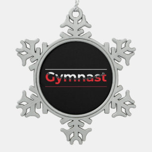 Ornement Flocon De Neige Gymnaste - Mot minimaliste Gymnastique Moderne