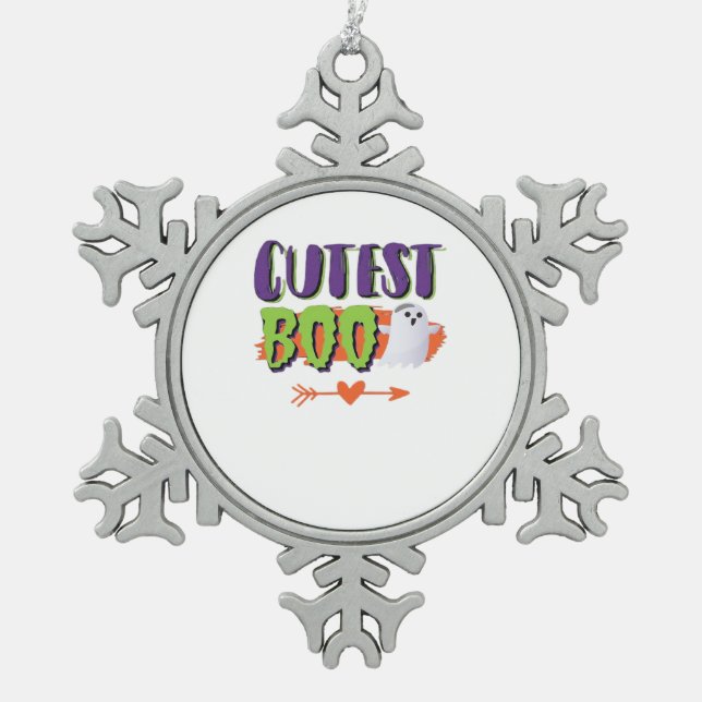 Ornement Flocon De Neige Halloween Boo Cutest Funny Décontracté (Devant)