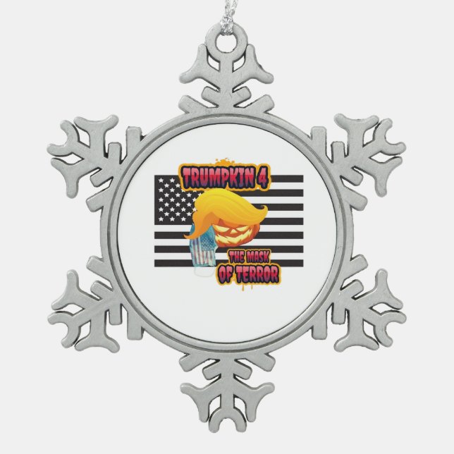 Ornement Flocon De Neige Halloween Funny Trumpkin Classic (Devant)