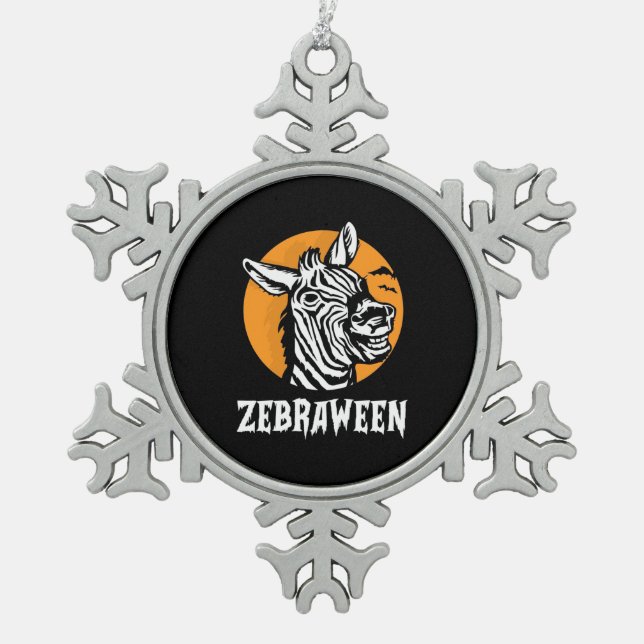 Ornement Flocon De Neige Halloween Zebra (Devant)