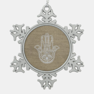 Ornement Flocon De Neige HAMSA Main de Fatima symbole amulet