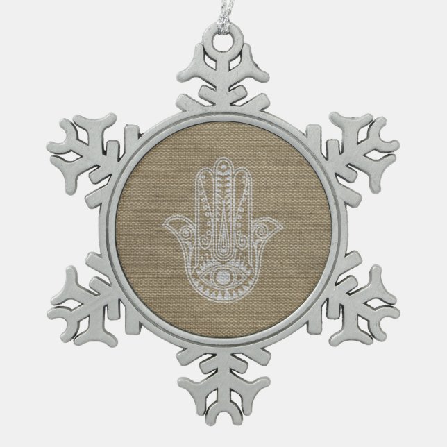 Ornement Flocon De Neige HAMSA Main de Fatima symbole amulet (Devant)