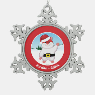 Ornement Flocon De Neige Hamster de Noël
