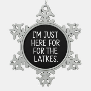 Ornement Flocon De Neige Hanukkah Je Suis Là Juste Pour Les Latkes Juif 