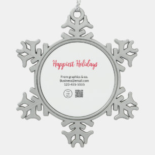 Ornement Flocon De Neige Happest holiday ajouter business logo nom q r code
