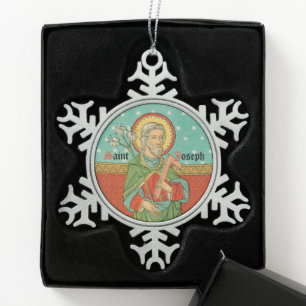 Ornement Flocon De Neige Haut du torse de St-Joseph (Détail; VVP 09) Cérami