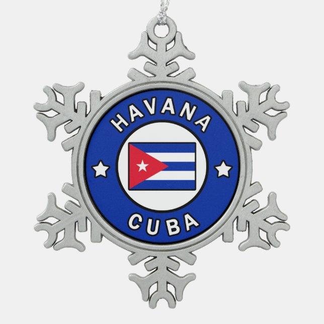 Ornement Flocon De Neige Havane Cuba (Devant)