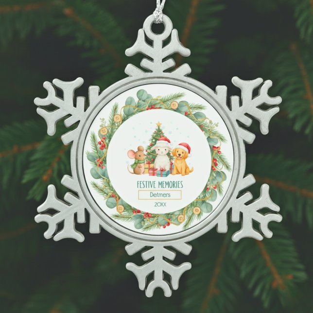 Ornement Flocon De Neige Heirloom Holiday Charm (Heirloom Holiday Charm Snowflake Pewter Christmas Ornament)