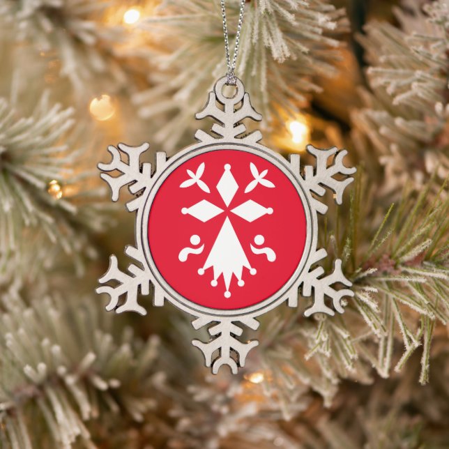 Ornement Flocon De Neige Hermine de Bretagne (Arbre)